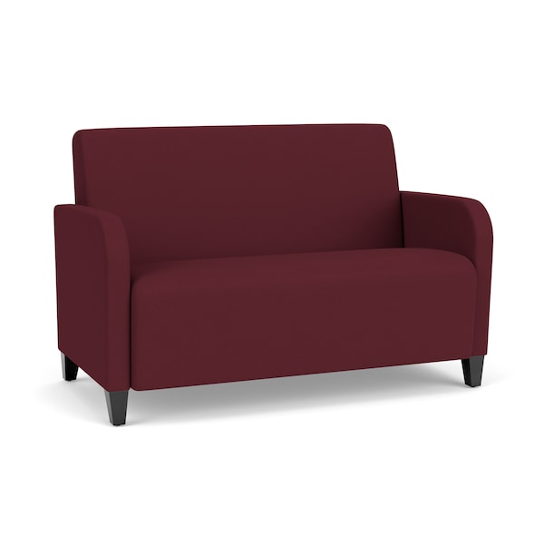Lesro Siena Lounge Reception Loveseat, Black, OH Wine Upholstery SN1501 - main